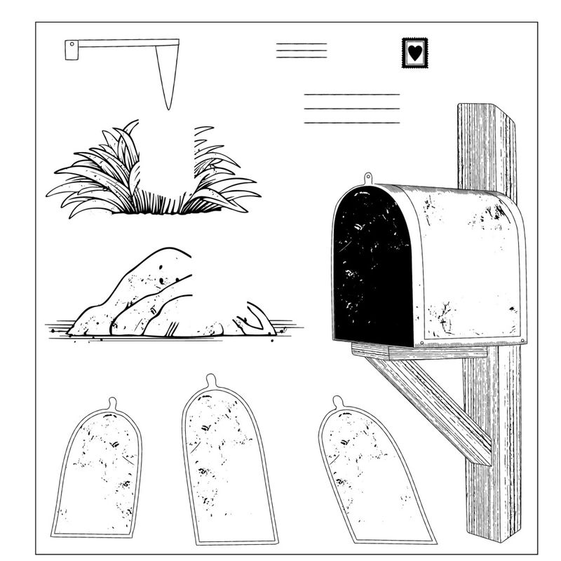Clear Stamps Set w/Framelit Dies Letter Drop (8+6pcs) by 49 & Market 