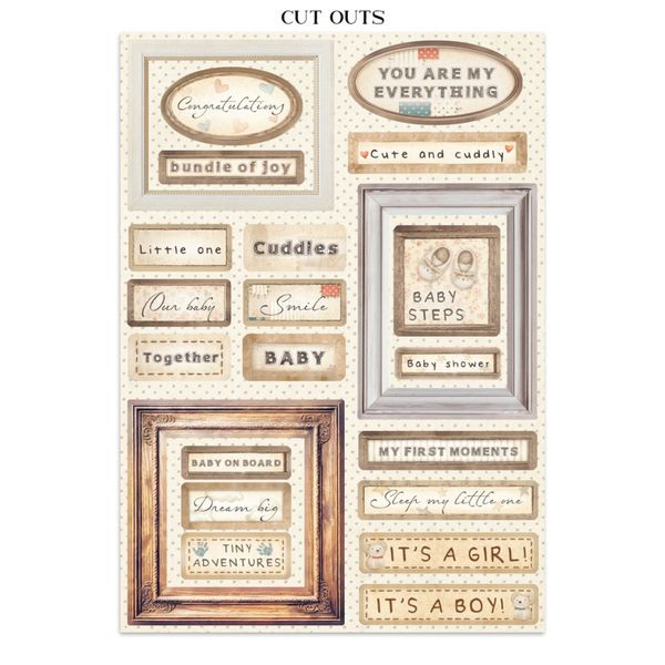Baby Junk Journal Stickers, Backgrounds, Cut-Outs