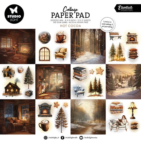 Hot Cocoa 8x8 Inch Collage Paper Pad